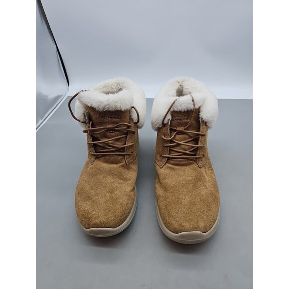 Skechers Shoes - Skechers Air Cooled Goga Mat Tan Suede Leather‎ Fur Lined Chakka Boots Size 10